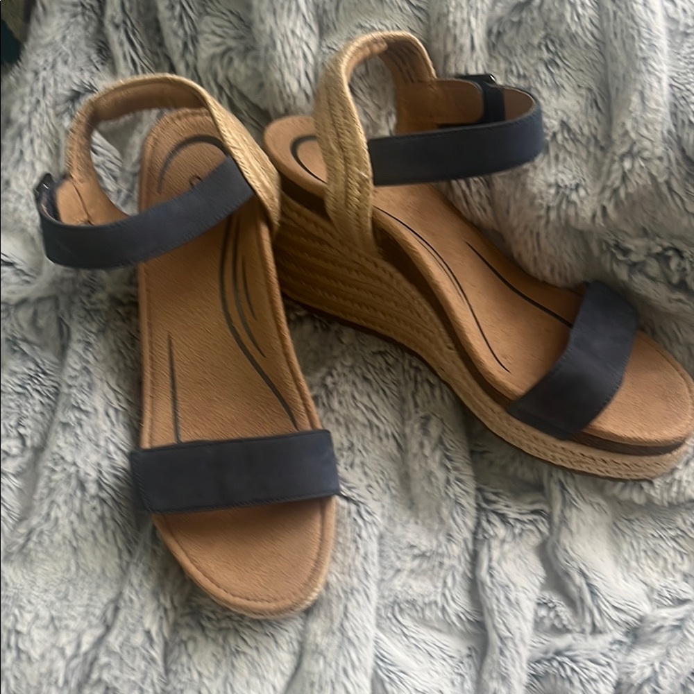 Women’s Blue Espadrille Wedge Sandals